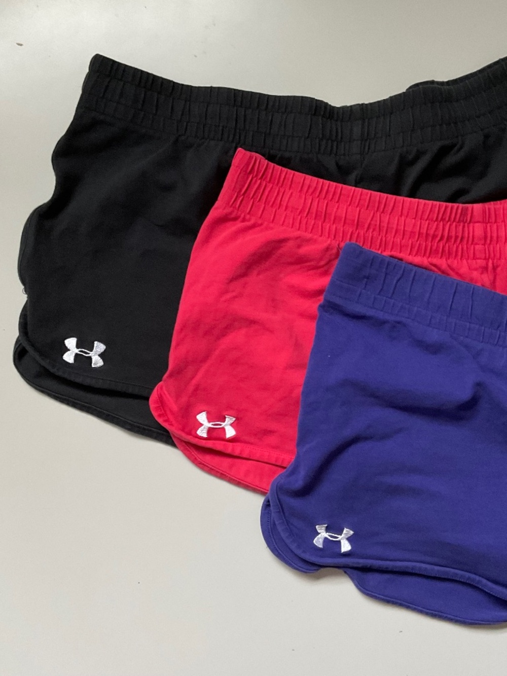 Under Armour Semi-Fitted XL Athletic Shorts Hot Pink, Purple and Black BUNDLE